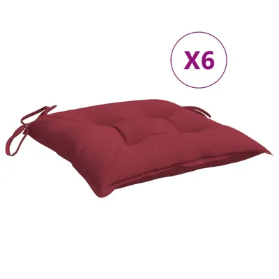 Immagine prodotto di Cuscini per Sedia 6 pz Rosso Vino 40x40x7 cm in Tessuto Oxford