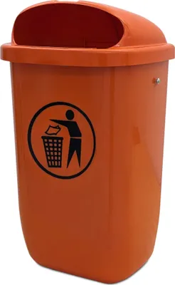Produktbild von SULO Abfallbehälter 50l Kunststoff orange Höhe 395 x Breite 250 x Tiefe 650mm mit Regenhaube - 1052434