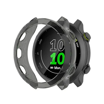 Produktbild von Strap-it Stoßdämpfende TPU-Schutzhülle - weiche Hülle, geeignet für Garmin Forerunner 55 (transparent-schwarz)