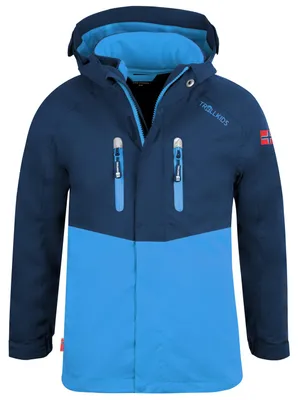 Productafbeelding van Trollkids Kids Bryggen 3in1 Jacket przeciwdeszczowa jas voor kinderen, blauw, maat 140