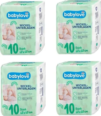 Produktbild von Babylove Wickelunterlagen Sparset 4 x 10 Stück
