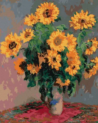 Produktbild von Diamondi - Diamond painting - SONNENBLUMEN (CLAUDE MONET), 40X50 cm, mit Keilrahmen (bereits gespannt)