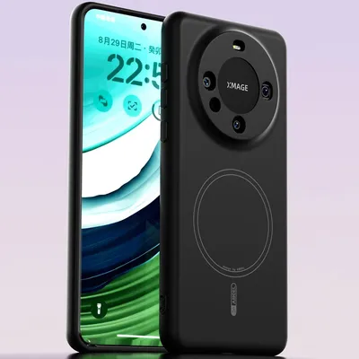 Image de Etui magnétique pour Huawei Mate 60, compatible avec MagSafe, silicone liquide, antichoc et résistant aux rayures Noir