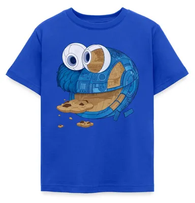 Produktbild von Spreadshirt Sesamstraße Krümelmonster Maschine Kinder T-Shirt, 122/128 (7-8 Jahre), Royalblau