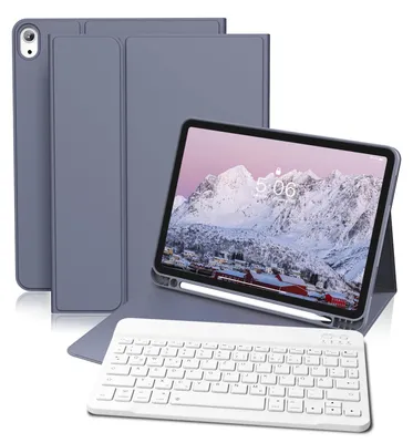 Image de Coque avec clavier pour iPad A16, 11 pouces, 10ème génération, 2025, 2022, 11 pouces. Compatibilité parfaite. Couleur : violet