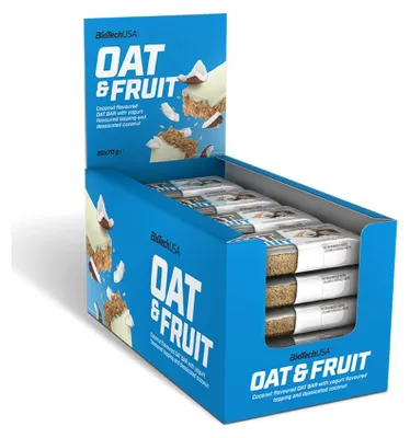 Image de Barres énergétiques - Biotech USA - Oat Bar & Fruits (20x70g) - Saveur Noix de Coco