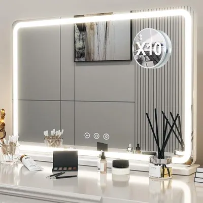 Image de Miroir de maquillage à éclairage LED avec variateur d'intensité