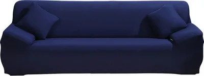 Produktbild von ele ELEOPTION Sofahusse Stretchhusse Sofabezug Polyester Rippstrick (Marineblau, 3 Sitzer für Sofalänge 185-230cm)