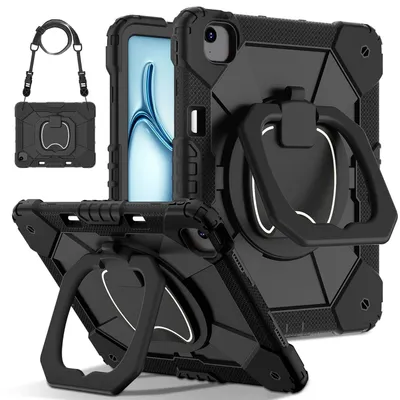 Produktbild von Tablethülle Apple iPad Air 13 2026 / 2025 Hybrid 360 Grad Schultergurt Schwarz