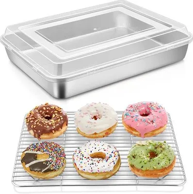 Produktbild von Backofenbrett mit Deckel und Kühlriemen - 31 x 24 x 5 cm - Backofenaccessoires