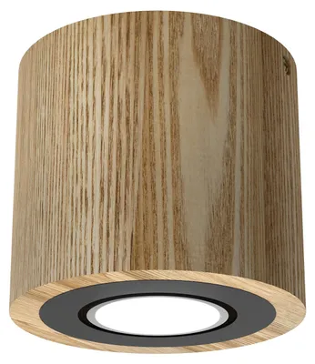 Obrázek produktu pro Reflektor Downlight Wood, světlé dřevo – černý, 1xGU10x8W, rozměry: 9x10x10 cm, IP20, Luminex