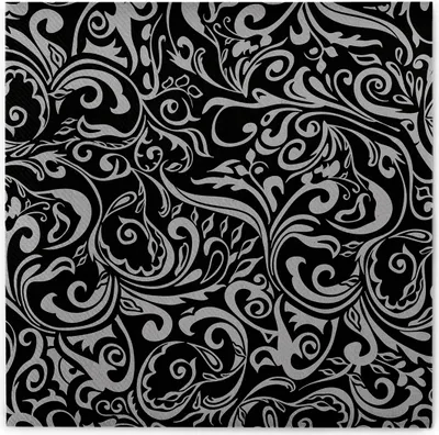Produktbild von Airlaid Serviette Lias in Schwarz-Silber, 40 x 40 cm, 50 Stück - Mank - Ornamente
