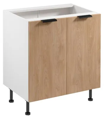 Image de Elément bas de cuisine Elément d'armoire Cuisine Deux portes Blanc