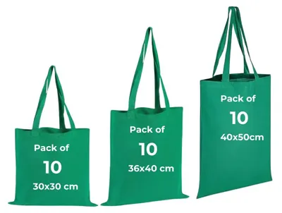 Zdjęcie produktu dla Omgoods - Torby na zakupy z płótna, wielokrotnego użytku, zestaw 10 sztuk