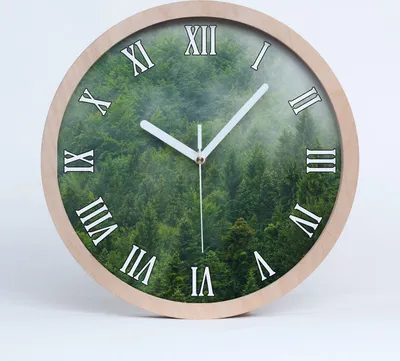 Produktbild von Holzuhr 25fi cm wanduhr - weiße Spitzen - geheimnisvollen Wald