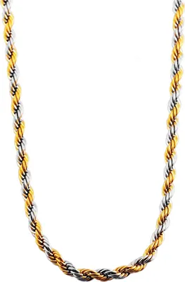 Produktbild von Collier Kordelkette Bicolor Edelstahlkette 70 cm Halskette