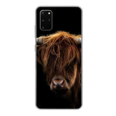 Produktbild von MuchoWow® Handyhülle Schutzhülle Hülle für Samsung Galaxy S20 Plus Schottischer Highlander - Hörner - Schwarz - Tiere - Natur - Wild - Kuh Silikon Softcase Handy Hülle - Hartschale