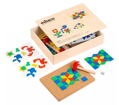 Produktbild von Educo Nagelformenspiel - Geo - Montessori-Spiel