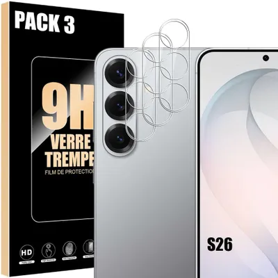 Image de 3x Verre Trempé Caméra Arrière pour Samsung Galaxy S26, Antichoc Anti-Rayures 9H