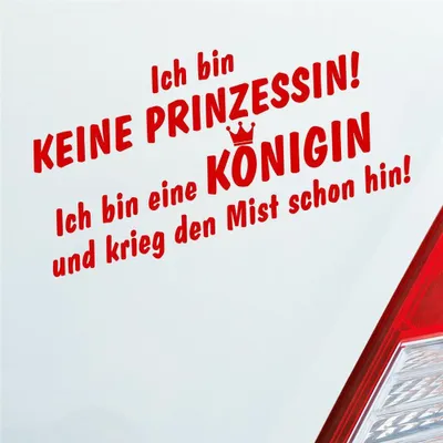 Produktbild von Auto Aufkleber Ich bin keine Prinzessin! ich bin eine Königin Krone 19x9 cm Rot Sticker Heckscheibenaufkleber