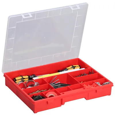 Image de allit Boîte d'assortiment "EuroPlus Basic", taille : 37/12, rouge polypropylène hautement résistant aux chocs, 12 compartiments, répartition fixe, - 1 pièce (457230)