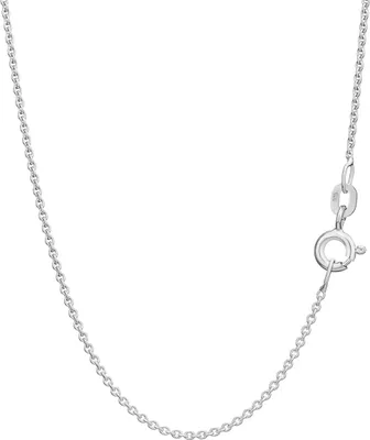 Produktbild von NKlaus 45cm Ankerkette rund 925 Silber sehr dünne Damen Mädchen 0,8mm breite Halskette 14708