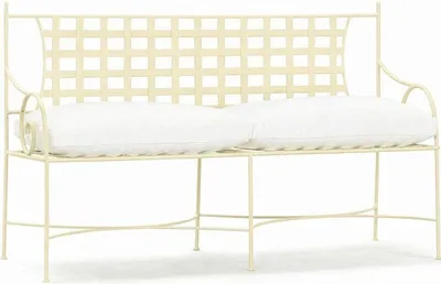 Produktbild von Casa Padrino Luxus Jugendstil Schmiedeeisen Gartenbank Creme / Weiß 160 cm