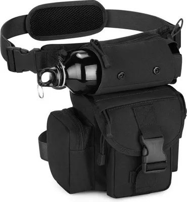 Produktbild von Militärische Rucksacktasche mit Flaschenhalter, Motorrad, Rucksacktasche, Militärische Rucksacktasche, Camping-Ausrüstungstasche, Schwarz
