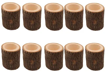 Imagen del producto de Juego de 10 candelabros de madera
