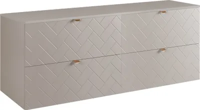 Zdjęcie produktu dla Szafka łazienkowa, kaszmir ze srebrnym uchwytem, 160 x 57 x 46 cm
