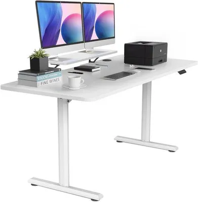 Productafbeelding van Verstelbaar Zit-Sta Bureau voor Thuiswerk - Hoogte Verstelbaar Computerwerkstation (160x70 cm)