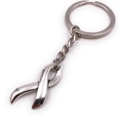 Image de Onwomania Porte-clés ruban Cancer argent pendentif Keychain