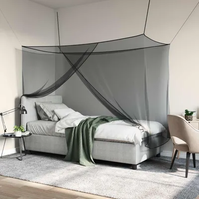 Produktbild von Moskito-Netz für Bett 156 Maschen 3 pcs Schwarz Polyester - Moskitonetze c2873