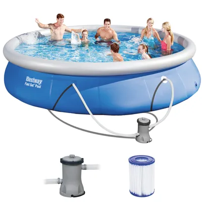 Produktbild von Bestway 57313 FAST SET ROPE POOL MIT FILTRATIONSPUMPE 4,57m x 0,84m