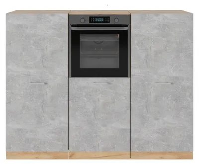 Produktbild von Küchenblock Vicco R-Line Beton/Goldkraft Eiche 180 cm ohne Arbeitsplatte, Model 53887
