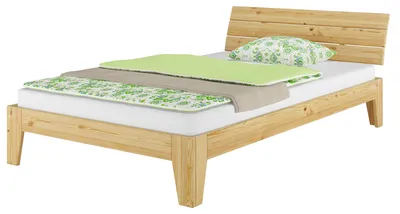 Produktbild von Kieferbett natur Einzelbett Futonbett Massivholz-Bettgestell 120x200 Zubehör wählbar V-60.62-12ohne Zubehör