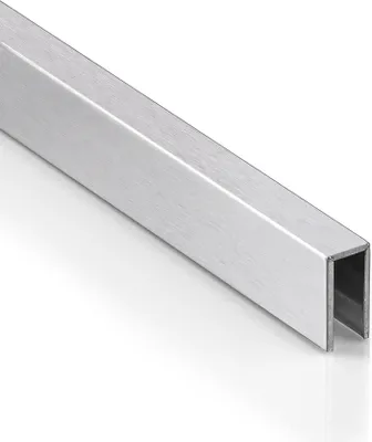 Produktbild von Deko Bordüre U-Profil Zierleiste Fliesenschiene Edelstahl V2A L250cm 3mm silber gebürstet