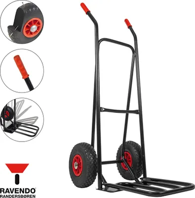 Produktbild von Ravendo Sackkarre Vollgummi PolyurethanRad klappbar Transportkarre 150kg ST150NG PUR