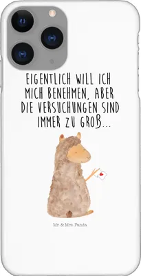 Produktbild von Mr. & Mrs. Panda Iphone 11 Pro Handyhülle Alpaka Fahne - Weiß - Geschenk, Lama, Liebe, Handy Case, Lamas, Premium Kunststoff, Alpakas