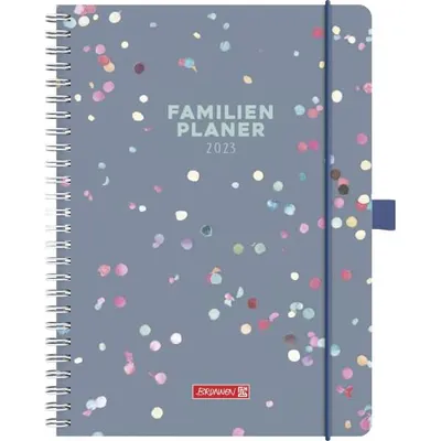 Produktbild von BRUNNEN 1070290013 Buchkalender Familienplaner  2023 "Confetti" 2 Seiten = 1 Woche Blattgröße 14,8 x 21 cm, Buchgröße 15 x 23 cm  Hardcover