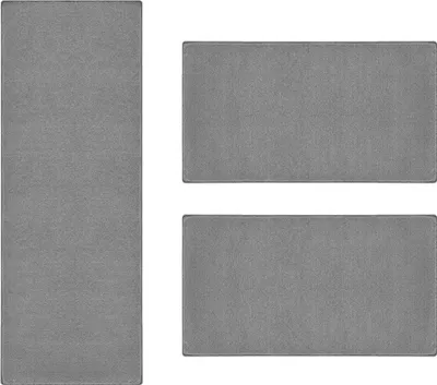 Produktbild von Bettumrandung Dynasty Silbergrau 1 Läufer 67x250 cm + 2 Brücken 67x140 cm