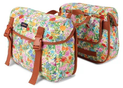 Image de Sacoche double en nylon, 24 litres, imperméable, pour fixation sur le porte-bagages du vélo, idéale pour les trajets quotidiens
