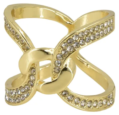 Produktbild von styleBREAKER Schalring Schalhalter Knoten Design mit Strassoptik | versilbert oder vergoldet | eleganter Schal Clip Schmuck zum Schals Binden für leichte dünne Schals und Tücher