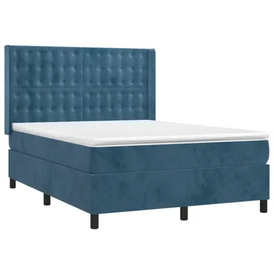 Immagine prodotto di Giroletto a Molle con Materasso Blu Scuro 140x190 cm in Velluto