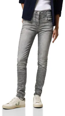 Productafbeelding van Cecil Damen jeans, model B378099, slim fit, lichtgrijze stone wash, maat 29W x 28L