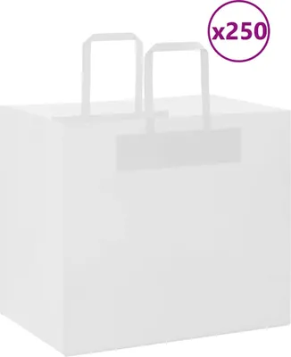 Zdjęcie produktu dla Torby papierowe 250 szt. z uchwytami białe 32x22x28 cm