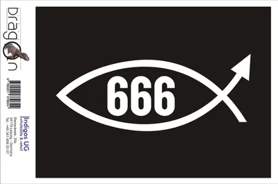 Produktbild von Aufkleber / Autoaufkleber - JDM / Die cut / Auto / OEM - 666 Fisch - 150X60 mm weiß - Heckscheibe / Heckscheibenaufkleber