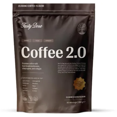 Produktbild von Tasty Dose's Coffee 2.0 Pilzkaffee, 7 Vitalpilze & Ashwagandha, instant (280 g, 30 Port.)