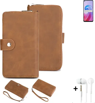 Produktbild von K-S-Trade 2in1 Handyhülle kompatibel mit Oppo A96 + Kopfhörer Schutzhülle & Portemonnee Schutzhülle Tasche Handytasche Case Etui Geldbörse Wallet