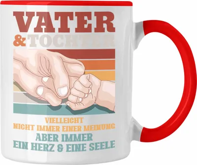 Produktbild von Trendation - Vater und Tochter Tasse Geschenk Papa Töchter Geschenkidee Partner (Rot)